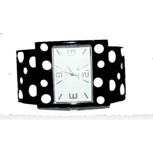 Women’s Cuff Watch Black With White Dots